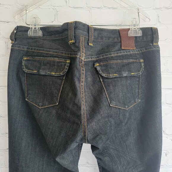 Lucky Brand Jeans Size Bootcut Flap Pockets Dark Blue Womens Size 10/30 EUC - Picture 5 of 12